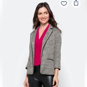Alanna Textured Knit Blazer - Size: Small, Color: Grey